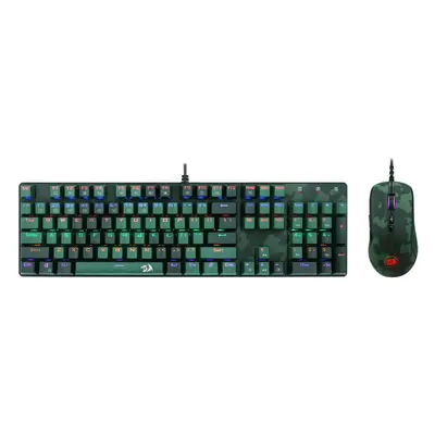 Kit tastatura mecanica si mouse gaming Redragon S108 Rainbow