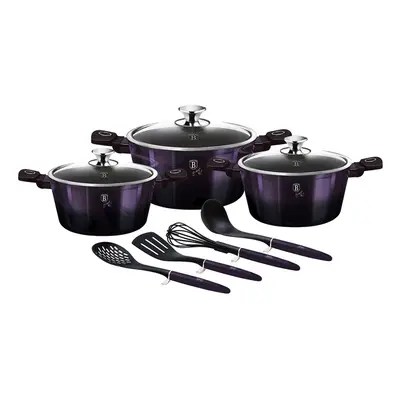 Set oale marmorate cu capace 10 piese Purple Eclipse Berlinger Haus BH 7141