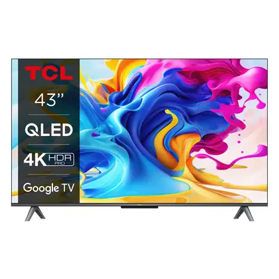 Televizor Smart QLED TCL 43C645, Smart Google TV, 108 cm, Ultra HD 4K, Clasa G