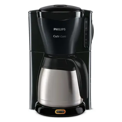 Cafetiera Philips Gaia HD7544/20, 1000 W, 1.2 l, Vas termorezistent, Sistem anti-picurare, Negru