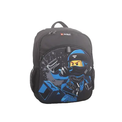 Rucsac Negru Lego M-line, Cu Buzunar Frontal - Design Albastru Ninjago Jay