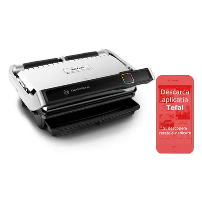 Gratar electric Tefal OptiGrill Elite XL GC760D30, 2200W, 16 programe de gatit, Placi 40x20cm, T