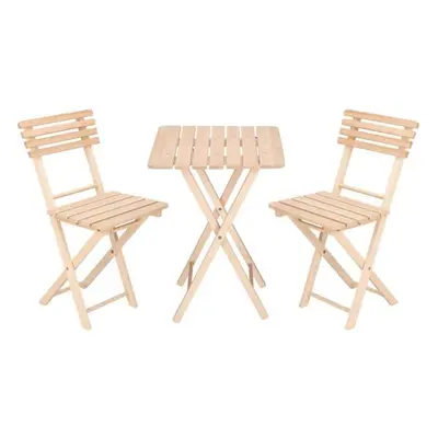 Set mobilier gradina, terasa, balcon, pliabil, lemn, 1 masa, 2 scaune, Springos