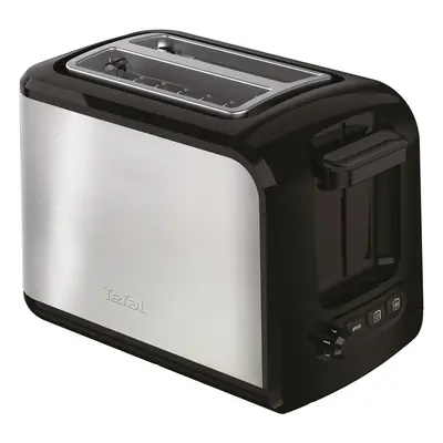 Prajitor de paine Tefal Express TT410D38, 850 W, 2 felii, Negru/Argintiu