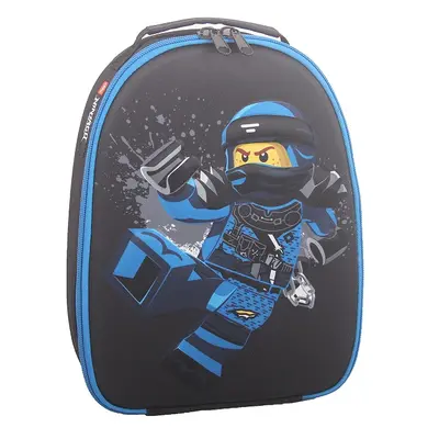 Rucsac Negru Lego M-line - Design Albastru Ninjago Jay (pentru Mancare)