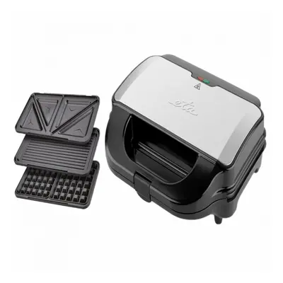 Sandwich-maker 3 in 1 ETA Sorento Trio 1151, 900 W, otel inoxidabil si plastic, 3 tipuri de plac