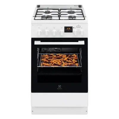 Aragaz mixt Electrolux LKK560205W, Cuptor electric, Grill, 4 arzatoare, Aprindere integrata, Alb