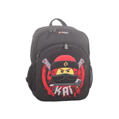 Rucsac Negru Lego M-line, Cu Buzunar Frontal - Design Rosu Ninjago Kai