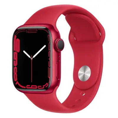 Apple Watch Series 7 GPS, 41mm, Green (PRODUCT)RED Aluminium Case, (PRODUCT)RED Sport Band