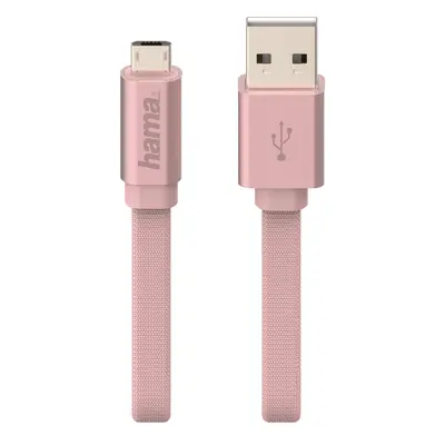 Cablu de date Hama Design Line 178205, Micro USB, Roz