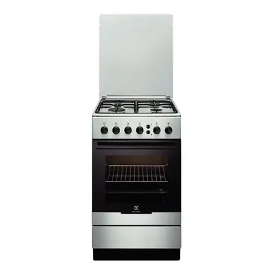 Aragaz pe Gaz Electrolux EKG51153OX, 4 Arzatoare, Aprindere electrica, Grill, 50 cm, Inox