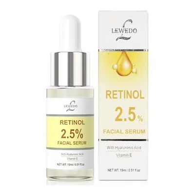 Ser facial cu Retinol 2.5%, Acid Hialuronic, Vitamina E, Lewedo, 15ml