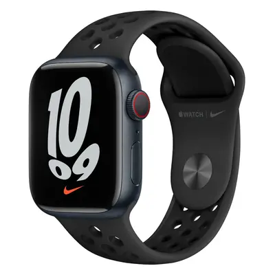 Apple Watch Nike Series 7 GPS + Cellular, 41mm, Midnight Aluminium Case, Anthracite/Black Nike S