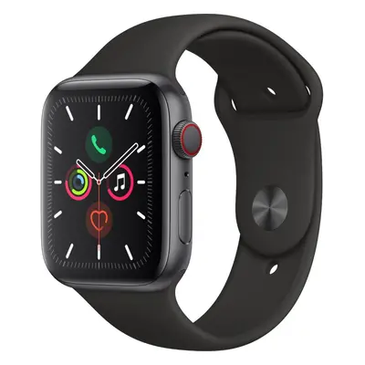 Apple Watch Series 5 GPS + Cellular, 44mm, Space Grey, Aluminium Case, Black Sport Band