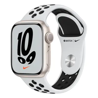 Apple Watch Nike Series 7 GPS, 41mm, Starlight Aluminium Case with Pure Platinum/Black Nike Spor