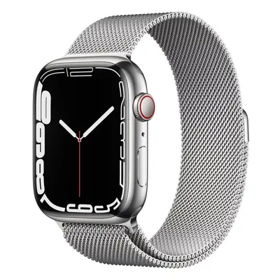 Apple Watch Series 7 GPS + Cellular, 41mm, Silver Stainless Steel Case, Silver Milanese Loop