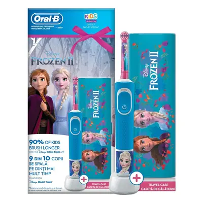 Periuta de dinti electrica pentru copii Oral-B Vitality D100 Frozen, 7600 oscilatii, 2 programe,