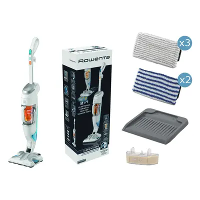 Aspirator vertical cu abur Rowenta Clean & Steam RY7577WH, 0.4 L, 1700 W, Functie igienizare