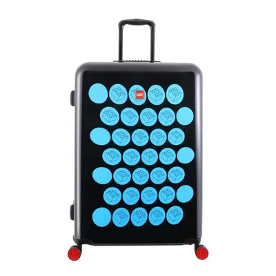 Troller 28 Inch, Material Abs, Lego Brick Dots - Negru Cu Puncte Albastre