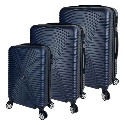 Set 3 trolere, Quasar & Co.®, Model Air Circle, ABS, Bleumarin, Mic/Mediu/Mare