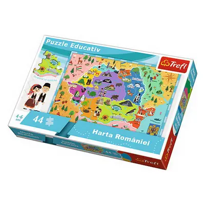 Puzzle Trefl educational, Harta Romaniei, 44 piese