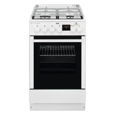 Aragaz mixt AEG CKB56471BW, Cuptor electric, Grill, 4 arzatoare