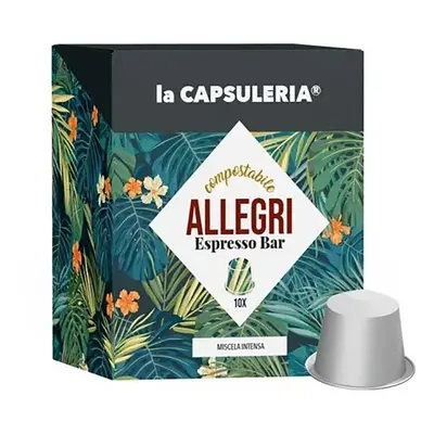 Cafea Allegri Espresso Bar, 10 capsule biodegradabile compatibile Nespresso, La Capsuleria