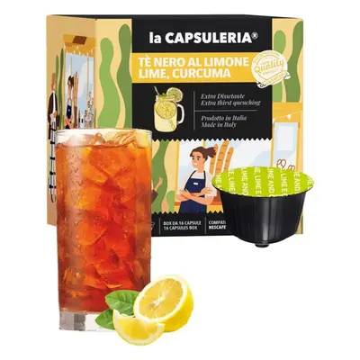 Ceai Negru cu lamaie, lime si curcuma, 16 capsule compatibile Nescafe Dolce Gusto, La Capsuleria