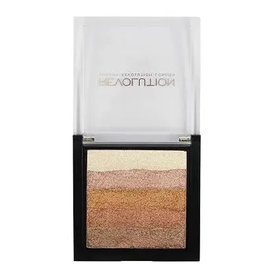 Paleta iluminatoare bronzanta, Makeup Revolution, Shimmer Brick, Rose Gold, 7 g