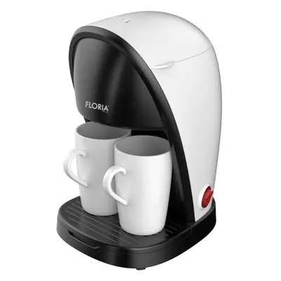 Aparat de facut cafea Floria ZLN9298, filtru de nailon, cupa pentru masurat, 2 cesti incluse, Al