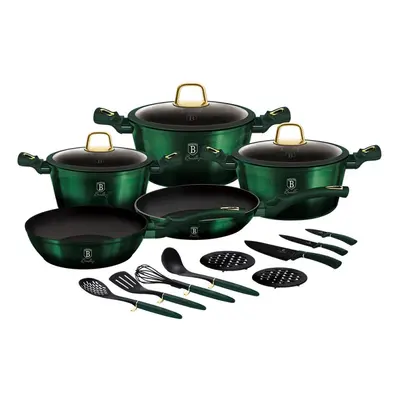 Set oale marmorate cu capace 17 piese Emerald Collection Berlinger Haus BH 7043