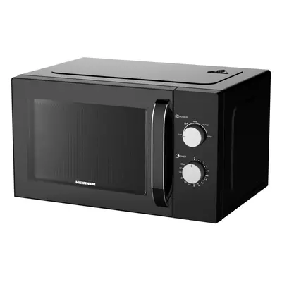 Cuptor cu microunde Heinner HMW-M2535BK, 850 W, 25 L, Control mecanic, Negru