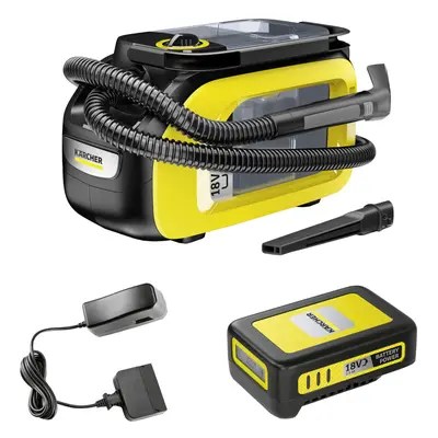 Aspirator cu spalare Karcher SE 3-18 Compact Battery Set, 2.9 l, 18 V, Duza spatii inguste, Galb