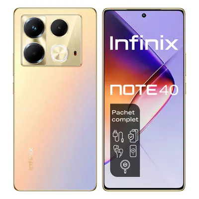 Telefon mobil Infinix Note 40 4G, 256GB, 8GB RAM, Dual SIM, Titan Gold,Incarcator wireless inclu