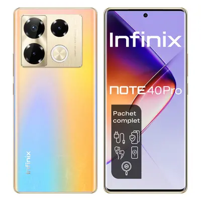 Telefon mobil Infinix Note 40 Pro 4G, 256GB, 12GB RAM, Dual SIM, Titan Gold, Incarcator wireless