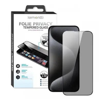 Lemontti Folie Sticla Privacy Full Fit iPhone 15 Plus Negru