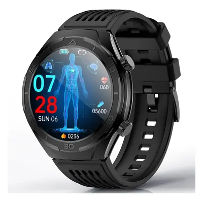 Smartwatch iSEN FD02 Negru, 1.46"HD, Imbunatatire somn, Glicemie, PPG+ECG, HR, Apel Bt, SOS, Asi