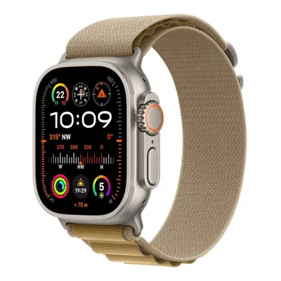 Apple Watch Ultra 2, GPS, Cellular, 49 mm, Carcasa Natural Titanium, Tan Alpine Loop, Small