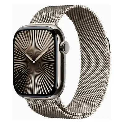 Apple Watch Series 10, GPS + Cellular, 42mm, Natural Titanium Case, Natural Milanese Loop