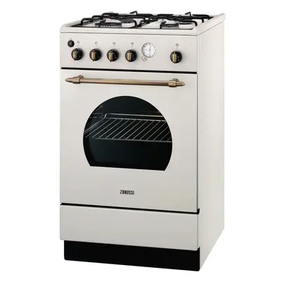 Aragaz pe Gaz Zanussi Retro ZCG56GGL, 4 Arzatoare, Aprindere electrica plita/cuptor, 50 cm