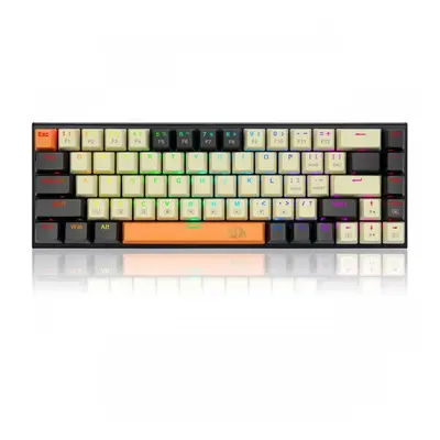 Tastatura gaming mecanica Redragon Ryze alba cu gri iluminare RGB switch-uri rosii