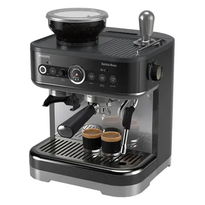 Espressor semi-automat Philips Barista Brew PSA3218/10, 15 bar, Spumare manuala lapte, Rasnita i