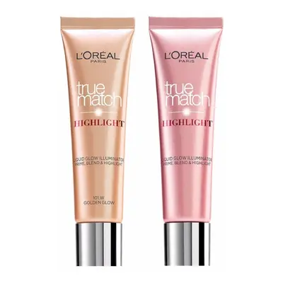 Oferta ! Pachet 2 iluminatoare lichide Loreal True Match Highlight Golden Glow + Icy Glow