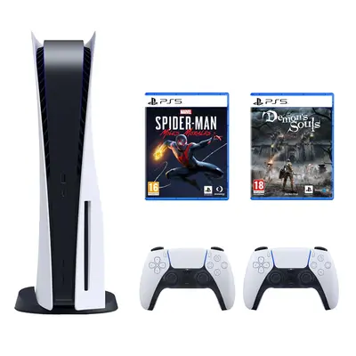 Consola Sony PS5 (PlayStation 5), 825GB, Alb + Extra Controller + Joc Marvel`s Spider-Man: Miles