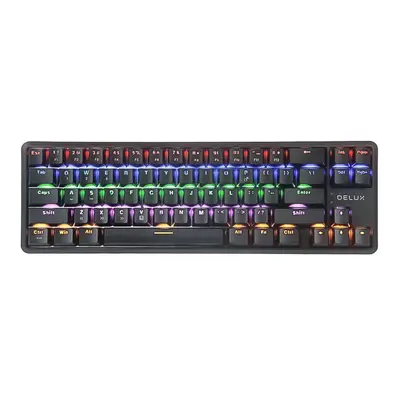 Tastatura gaming mecanica bluetooth Delux KM32 neagra iluminare RGB