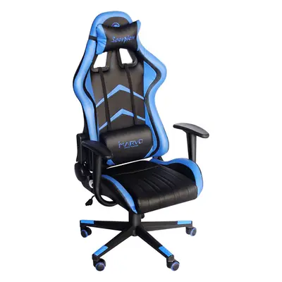 Scaun gaming Marvo CH-106, din Piele sintetica, Ergonomic, Reglabil, Negru/Albastru