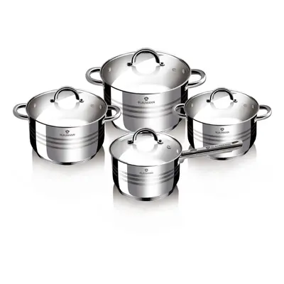 Set oale inox cu capac. 8 piese Jumbo Gourmet Line Blaumann BL 3115