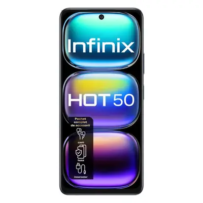 Telefon mobil Infinix Hot 50 X6882, 8GB RAM, 128GB stocare, 4G, Sleek Black