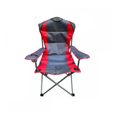 Scaun pliabil gradina, camping, pescuit, rosu si grafit, max 120 kg, 57x58x109 cm