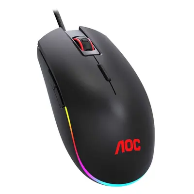 Mouse gaming Aoc GM500, iluminare RGB, Negru